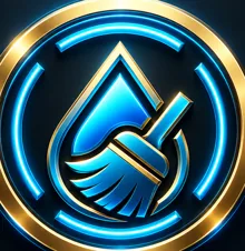 Emblema AutoClean oro e blu